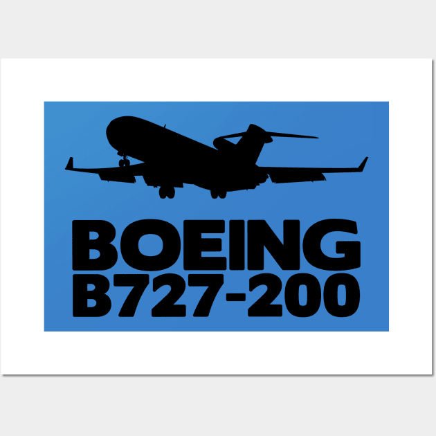 Boeing B727-200 Silhouette Print (Black) Wall Art by TheArtofFlying